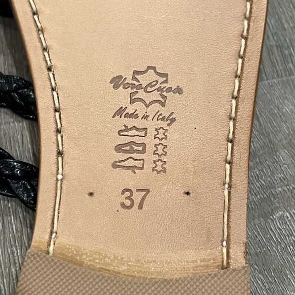 Brand New Size EU 37 US 6.5 Caruso Sandali Arabella Made in Italy Black Sandals - Picture 11 of 11
